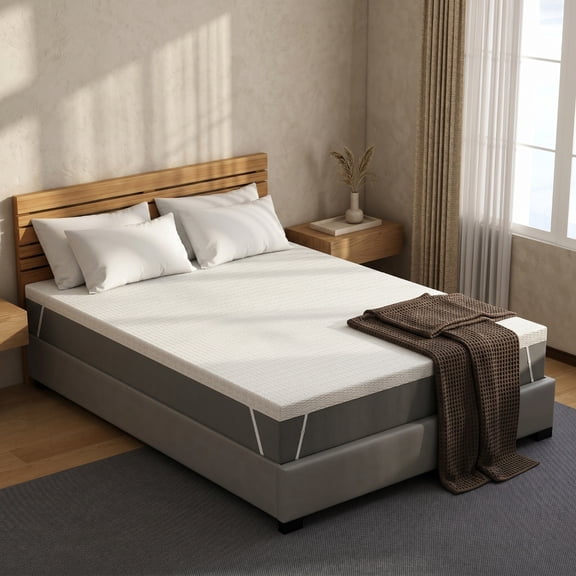 3-Inch Queen Firm Memory Foam Mattress Topper, High-Density Support Bed Pad with Washable Breathable Silk Cover