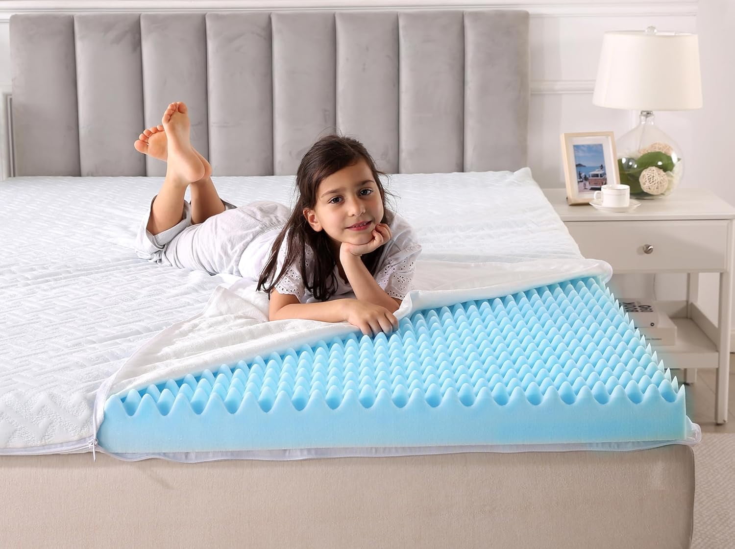 3 Inch Queen Memory Foam Mattress Topper Queen Size, Egg Crate Queen