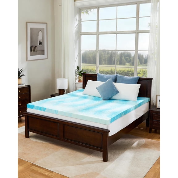 3 Inch Queen Memory Foam Mattress Topper with Cooling Gel for Pressure Relief