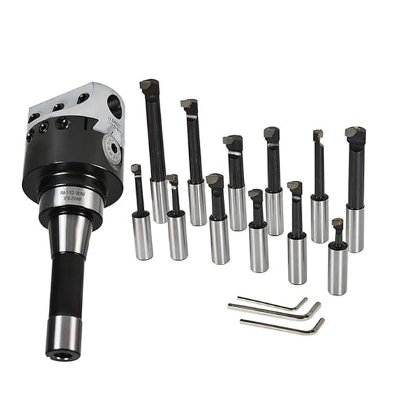 3 Inch R8 Shank Boring Head 3/4 Inch Carbide Boring Bar Set for Bridgeport Milling with Box