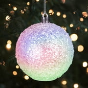 3 Inch RGB Christmas Battery Powered Ball Lights, LED Lighted Ornament,Ideal for Bedroom & Christmas Tree Decoration