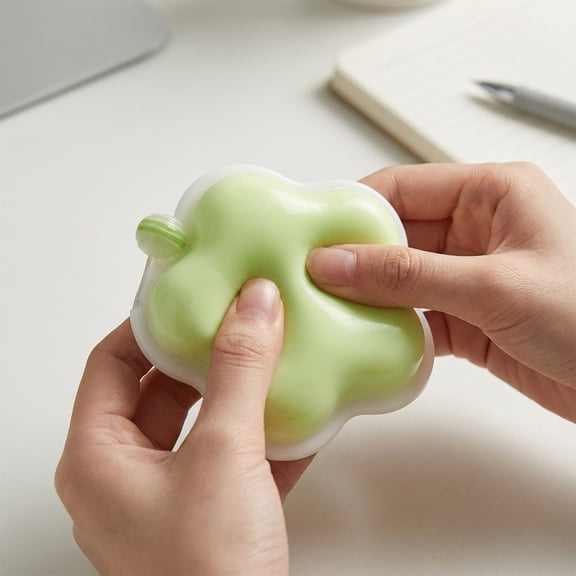 3 Inch Realistic Green Apple Star Squeeze Sensory Object for Stress Relief with Slow Rising Soft Touch Texture for Office Relaxation, Green