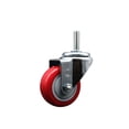 thumbnail image 1 of 3 Inch Red Poly Wheel Swivel 5/8 Inch Threaded Stem Caster Service Caster, 1 of 2