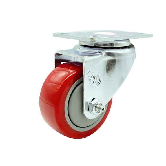 3 Inch Red Polyurethane Wheel Swivel Top Plate Caster Service Caster Brand