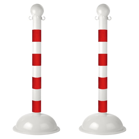 3 Inch Red/White Heavy Duty Stanchion (2 Pk)
