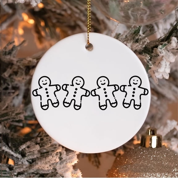 Charming Christmas Ornament - Minimalist Gingerbread Men for a Festive Touch!