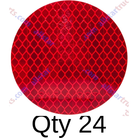 3" Inch Round DOT-SAE Amber/Red High Visibility Reflective Stick-On Prism Reflector | Strong Adhesive/Weatherproof | Trailer Camper RV Flatbed Fender Property Boat Marine