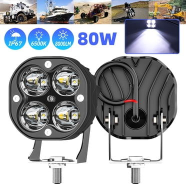 4.4 Inch Round LED Off-Road Lights – 12V 11W 1100 Lumens – Driving/Fog Lights For Truck ATV Tractor