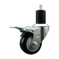 thumbnail image 1 of 3 Inch SS Black Poly Swivel 1-3/4 Inch Expanding Stem Caster Brake, 1 of 2