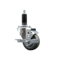 thumbnail image 1 of 3 Inch SS Gray Poly Swivel 1-1/8 Inch Expanding Stem Caster with Brake SCC, 1 of 2