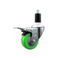 thumbnail image 1 of 3 Inch SS Green Poly Swivel 1-3/8 Inch Expanding Stem Caster Brake, 1 of 2