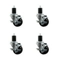 thumbnail image 1 of 3 Inch SS Hard Rubber Swivel 1-3/4 Inch Expanding Stem Caster Set with Brake SCC, 1 of 2