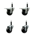thumbnail image 1 of 3 Inch SS Hard Rubber Swivel 3/4 Inch Expand Stem Caster Set 2 Total Lock Brakes, 1 of 2
