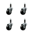 thumbnail image 1 of 3 Inch SS Hard Rubber Wheel Swivel 1 Inch Expanding Stem Caster Set SCC, 1 of 2