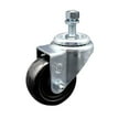 thumbnail image 1 of 3 Inch SS Hard Rubber Wheel Swivel 12mm Threaded Stem Caster Service Caster, 1 of 2