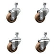 thumbnail image 1 of 3 Inch SS High Temp Glass Filled Nylon Swivel 12mm Threaded Stem Caster Set, 1 of 2