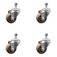 thumbnail image 1 of 3 Inch SS High Temp Glass Filled Nylon Swivel ½ Inch Threaded Stem Caster Set, 1 of 2