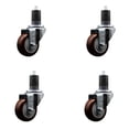 thumbnail image 1 of 3 Inch SS Maroon Poly Wheel Swivel 1-5/8 Inch Expanding Stem Caster Set SCC, 1 of 2