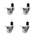thumbnail image 1 of 3 Inch SS Nylon Swivel 1-3/4 Inch Expanding Stem Caster Set Total Lock Brake, 1 of 2