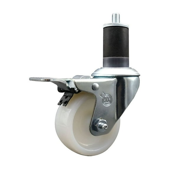 3 Inch SS Nylon Swivel 1-5/8 Inch Expand Stem Caster Total Lock Brake SCC
