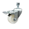 thumbnail image 1 of 3 Inch SS Nylon Wheel Swivel 12mm Threaded Stem Caster with Total Lock Brake, 1 of 2