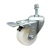 thumbnail image 1 of 3 Inch SS Nylon Wheel Swivel 3/8 Inch Threaded Stem Caster with Total Lock Brake, 1 of 2