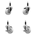 thumbnail image 1 of 3 Inch SS Nylon Wheel Swivel 7/8 Inch Expanding Stem Caster Set 2 Brakes SCC, 1 of 2