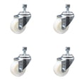 thumbnail image 1 of 3 Inch SS Nylon Wheel Swivel ½ Inch Threaded Stem Caster Set Service Caster, 1 of 2