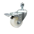 thumbnail image 1 of 3 Inch SS Nylon Wheel Swivel ½ Inch Threaded Stem Caster with Total Lock Brake, 1 of 2