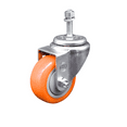 thumbnail image 1 of 3 Inch SS Orange Polyurethane Wheel Swivel 3/8 Inch Threaded Stem Caster SCC, 1 of 2
