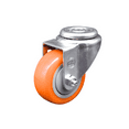 thumbnail image 1 of 3 Inch SS Orange Polyurethane Wheel Swivel Bolt Hole Caster Service Caster Brand, 1 of 2