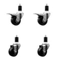 thumbnail image 1 of 3 Inch SS Phenolic Swivel 1-1/2 Inch Expand Stem Caster Set 2 Total Lock Brakes, 1 of 2
