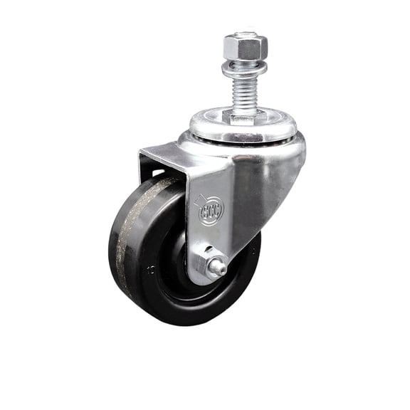 3 Inch SS Phenolic Wheel Swivel 12mm Threaded Stem Caster Service Caster