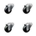 thumbnail image 1 of 3 Inch SS Soft Rubber Wheel Swivel Bolt Hole Caster Set Service Caster Brand, 1 of 2