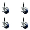 thumbnail image 1 of 3 Inch SS Solid Poly Swivel 3/4 Inch Expanding Stem Caster Set with Brake SCC, 1 of 2