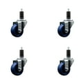 thumbnail image 1 of 3 Inch SS Solid Poly Wheel Swivel 1-1/4 Inch Expanding Stem Caster Set SCC, 1 of 2