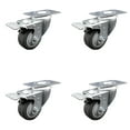 thumbnail image 1 of 3 Inch SS Thermoplastic Rubber Swivel Top Plate Caster Set Total Lock Brake SCC, 1 of 2