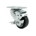 thumbnail image 1 of 3 Inch SS Thermoplastic Rubber Swivel Top Plate Caster with Brake Service Caster, 1 of 2