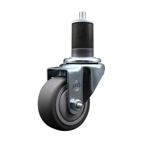 3 Inch SS Thermoplastic Rubber Wheel Swivel 1-5/8 Inch Expanding Stem Caster SCC
