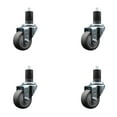 thumbnail image 1 of 3 Inch SS Thermoplastic Rubber Wheel Swivel 1-5/8 Inch Expanding Stem Caster Set SCC, 1 of 2