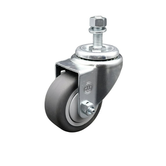 3 Inch SS Thermoplastic Rubber Wheel Swivel ½ Inch Threaded Stem Caster SCC