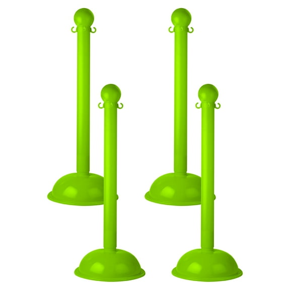 3 Inch Safety Green Heavy Duty Stanchion (4 Pk)