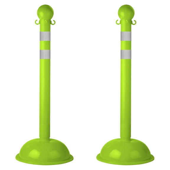 3 Inch Safety Green Reflective Heavy Duty Stanchion (2 Pk)