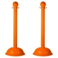 thumbnail image 1 of 3 Inch Safety Orange Heavy Duty Stanchion (2 Pk), 1 of 9
