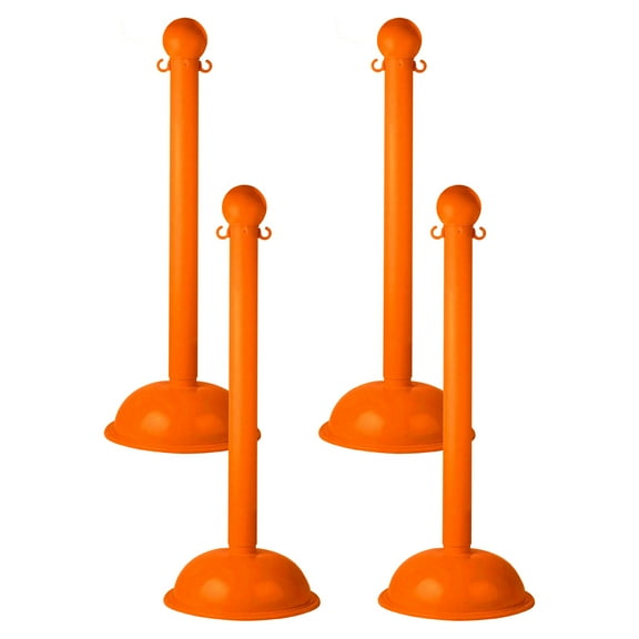 3 Inch Safety Orange Heavy Duty Stanchion (4 Pk)