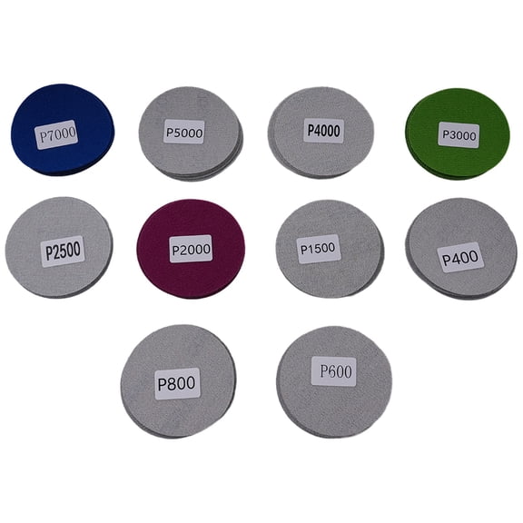 3 Inch Sandpaper Wet Dry Round Abrasive Pads 50pcs Kit Reliable 400 600 800 1500 2000 2500 3000 4000 5000 7000grit
