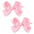 thumbnail image 1 of 3 Inch Satin Bow for Little Girls - 2 Pcs (White), 1 of 4