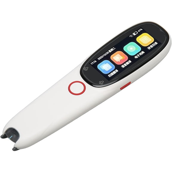 3 Inch Screen OCR Translator Pen with 134 Languages, Real-Time Voice Translation for Learning and Travel, White