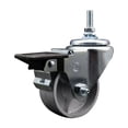 thumbnail image 1 of 3 Inch Semi Steel 3/8 Inch Threaded Stem Caster with Brake, 1 of 2