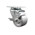 thumbnail image 1 of 3 Inch Semi Steel Cast Iron Wheel Swivel Top Plate Caster with Brake SCC, 1 of 2